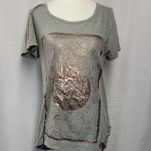 Gray Graphic Women's Top